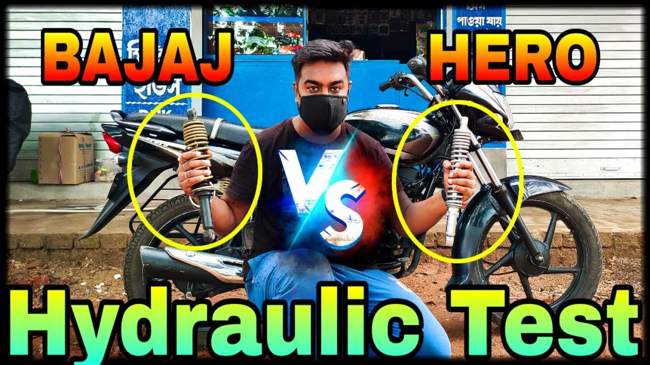 Hero vs Bajaj | Hero Super Splendor Hydraulic Test | Bajaj Platina suspension test and change |