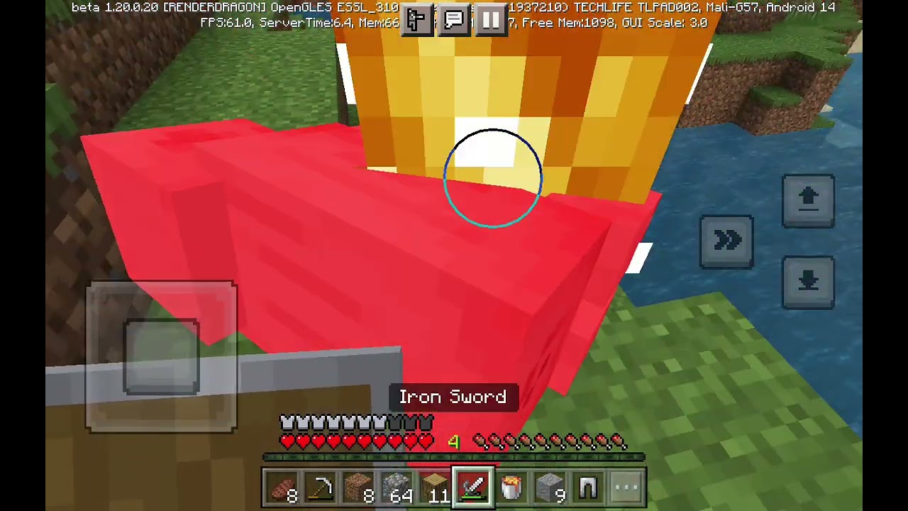 Playing Minecraft (using mod Demogorgon)