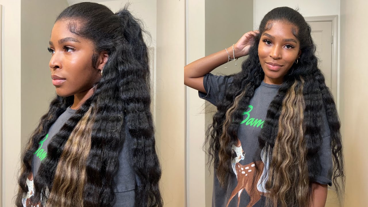 EASY HALF UP HALF DOWN USING CLIP INS | CURLSQUEEN