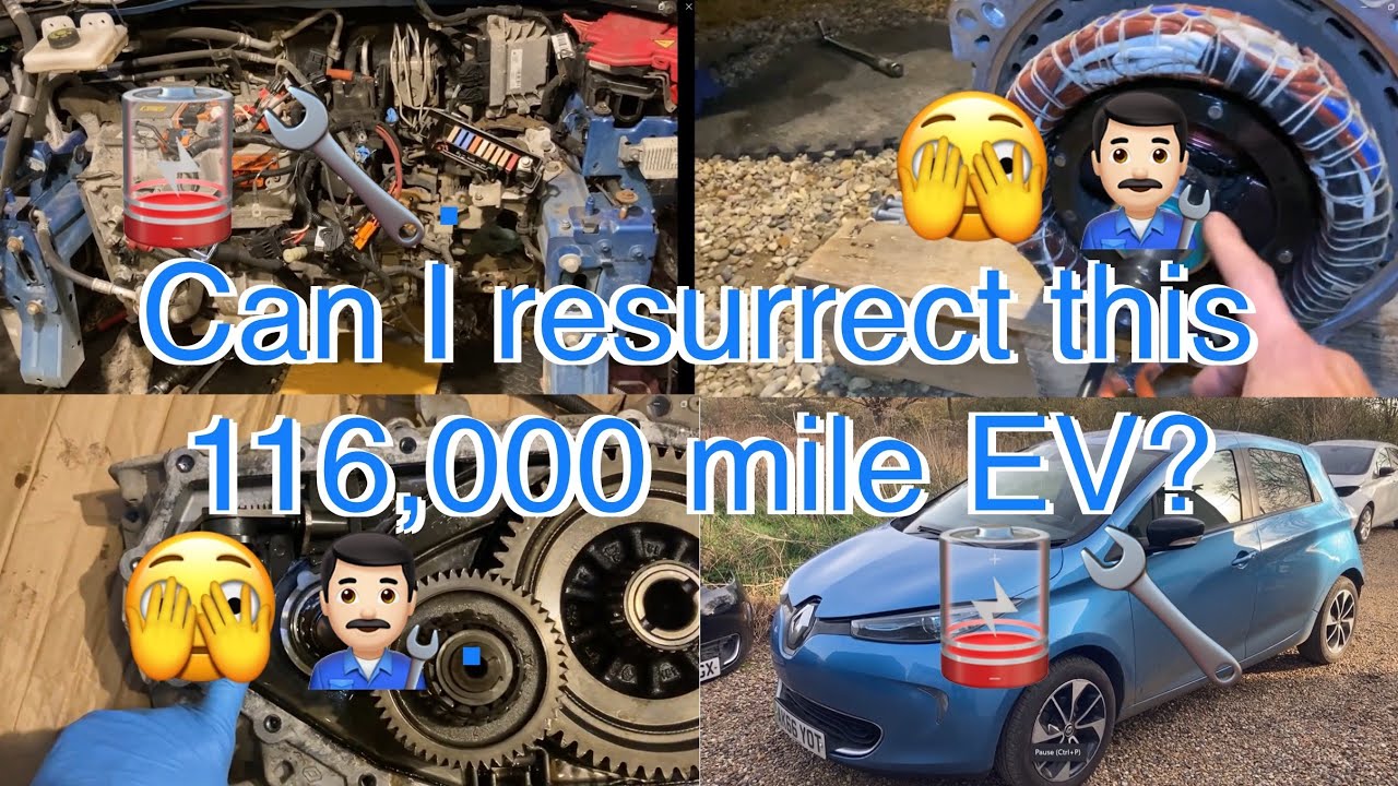 Renault Zoe ZE40 116k rebuild: noisy motor bearings, reduction gear & more! EV salvage electric car