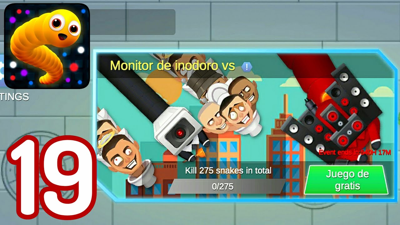 Snack Snake.io-(Gameplay 19)-Nuevo Evento MONITOR DE INIDORO VS