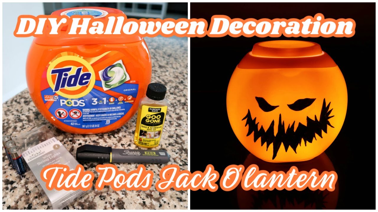 DIY HALLOWEEN DECORATION | TIDE PODS JACK O'LANTERN | DECORATE WITH ME 2020