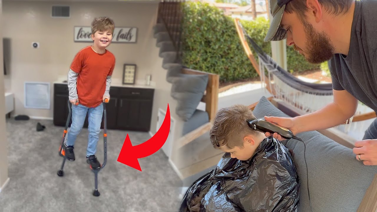 Kids Walking On Stilts All Around the House!!