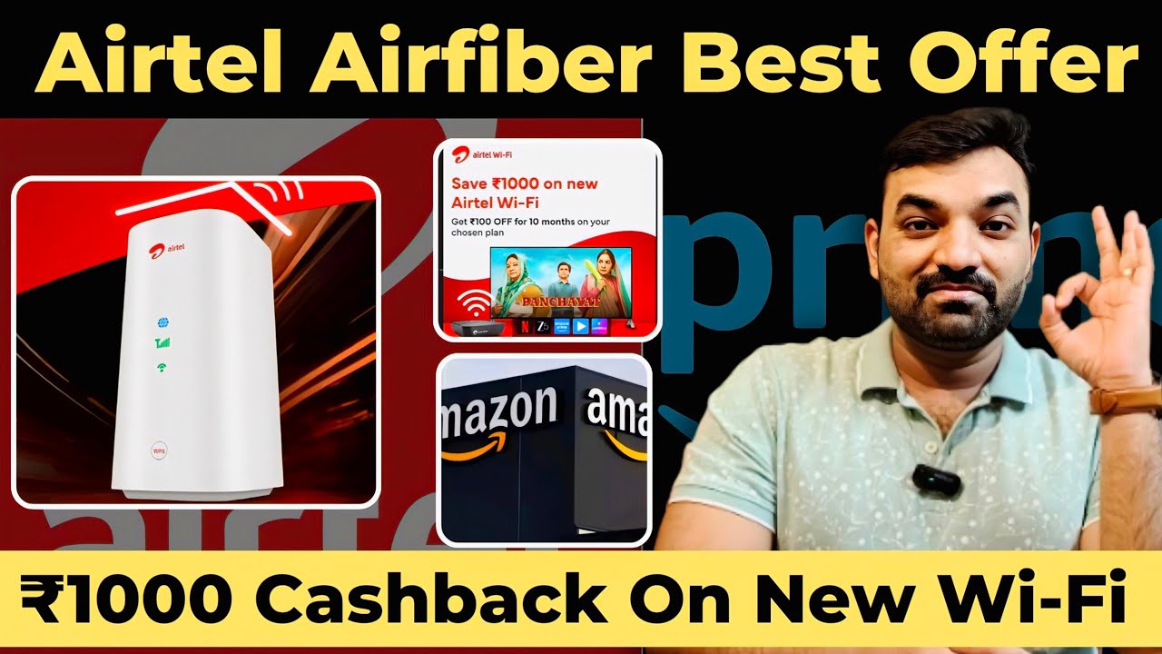Airtel Airfiber and Amazon Offers | ₹1000 Cashback With Amazon #amazon #airtel #airtelairfiber 