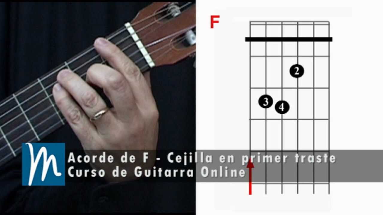 Acorde de F - La cejilla en la guitarra