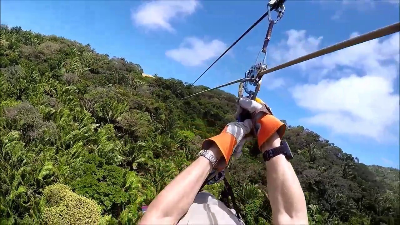 Zip-Lining on the island of Roatan, Honduras, June 2017