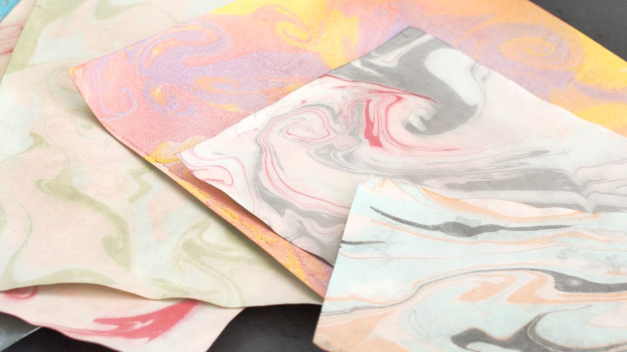 Create beautiful marble effects on paper - DIY by S&oslash;strene Grene