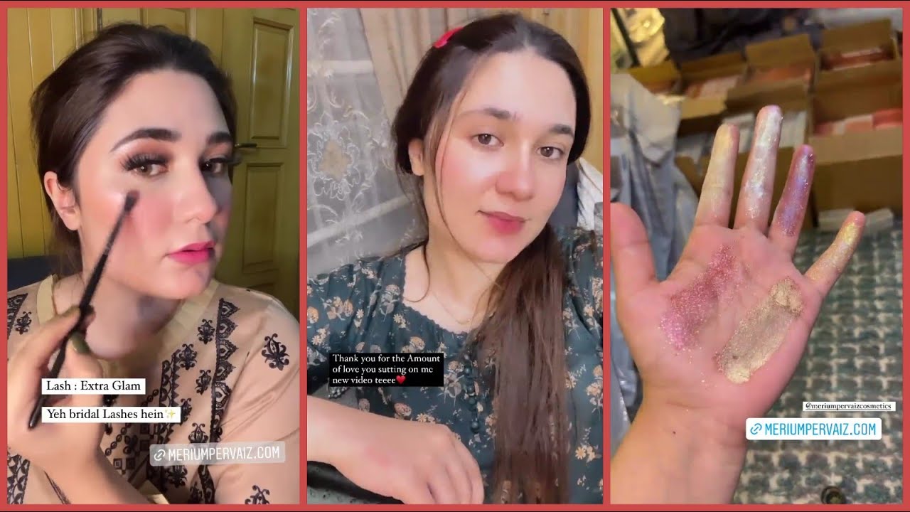 Merium Pervaiz Share Bts Of Last Video and Share Glitters Swatches 😍