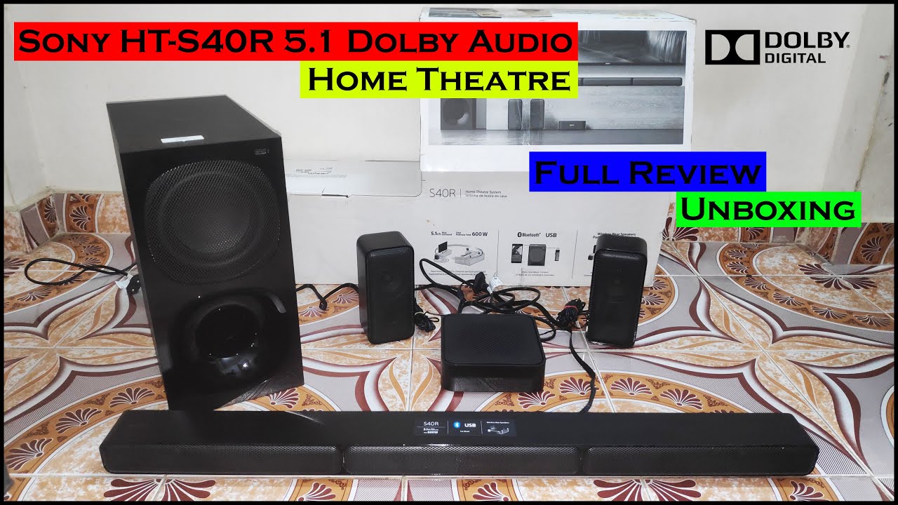 Sony HT-S40R Real 5.1 Dolby Audio Home Theater Unboxing and Review | 600W Dolby sound system #sony
