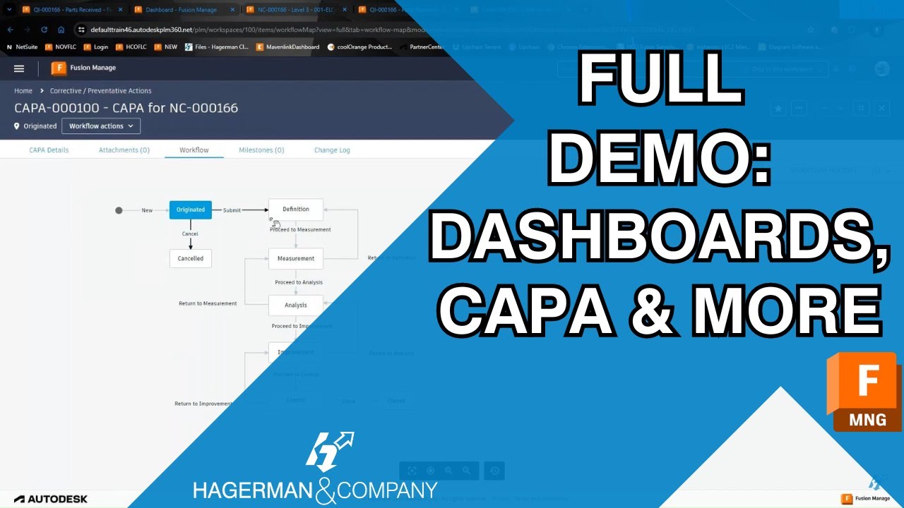 Autodesk Fusion Manage Full Demo | Dashboards, CAPA, Change Process & Quality Inspection Workflow