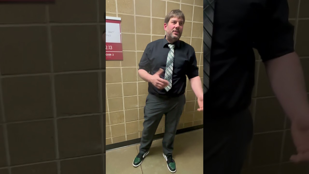 Fort Kent coach Chad Cyr after a 62-55 quarterfinal victory over Hodgdon.
