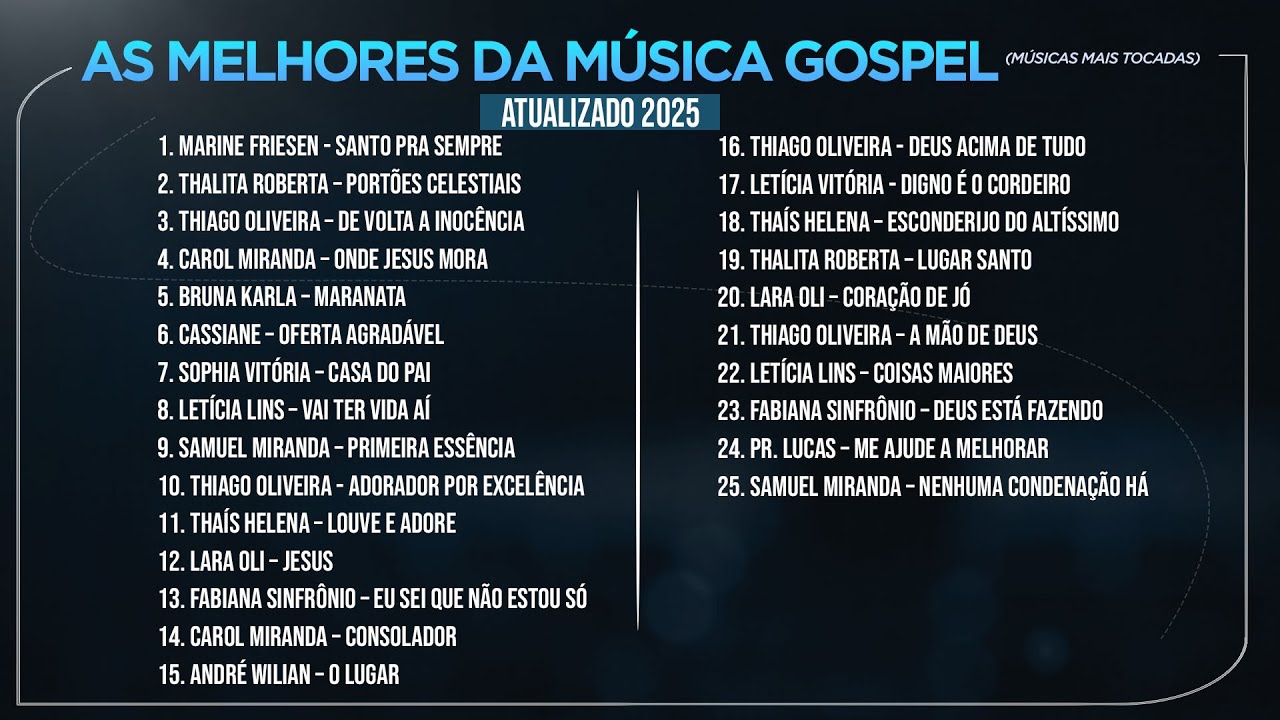 AS MELHORES DA M&Uacute;SICA GOSPEL (M&uacute;sicas Mais Tocadas) - Atualizado 2025