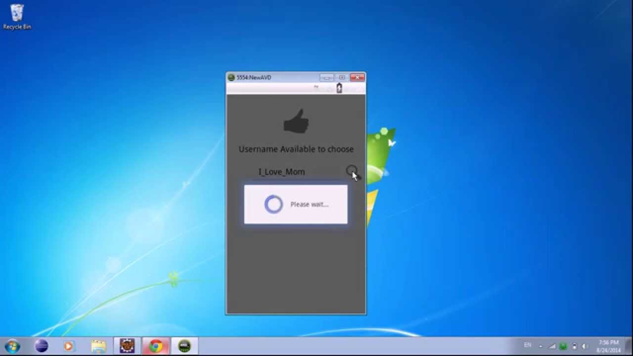 Username Availability Check - Android Application using RESTful Webservice