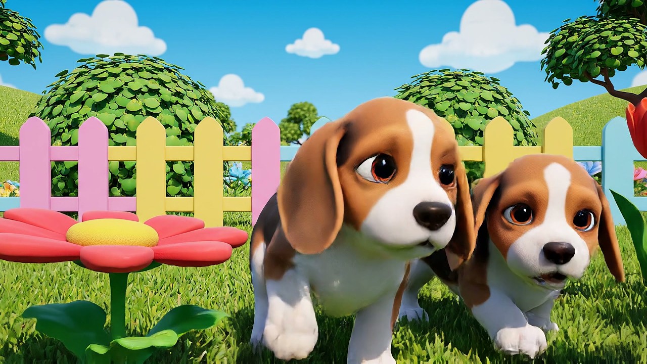 Cinco Cachorritos Huelen, Huelen, Huelen | Canción de los Sentidos y Rimas Infantiles