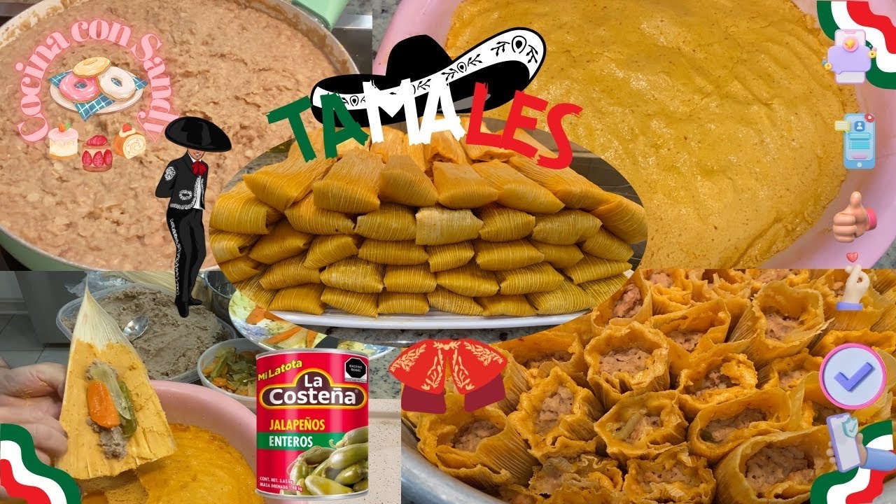Tamales 🫔 🫔 de Frijoles Preparados Charros con Rajas