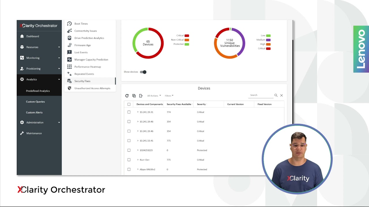 Lenovo XClarity Orchestrator 1.4.0 - Analytics and predictive capabilities