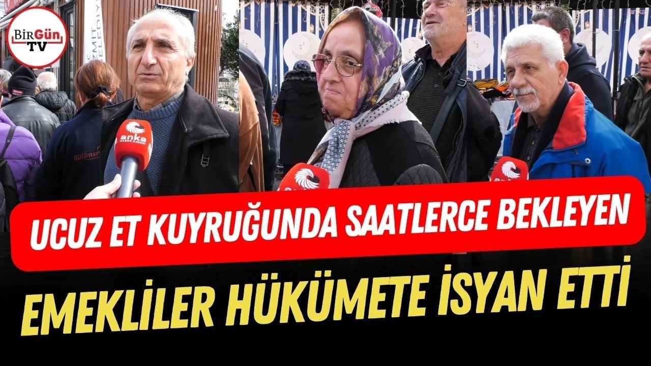 Ucuz et kuyruğunda bekleyen emekliler isyan etti: 