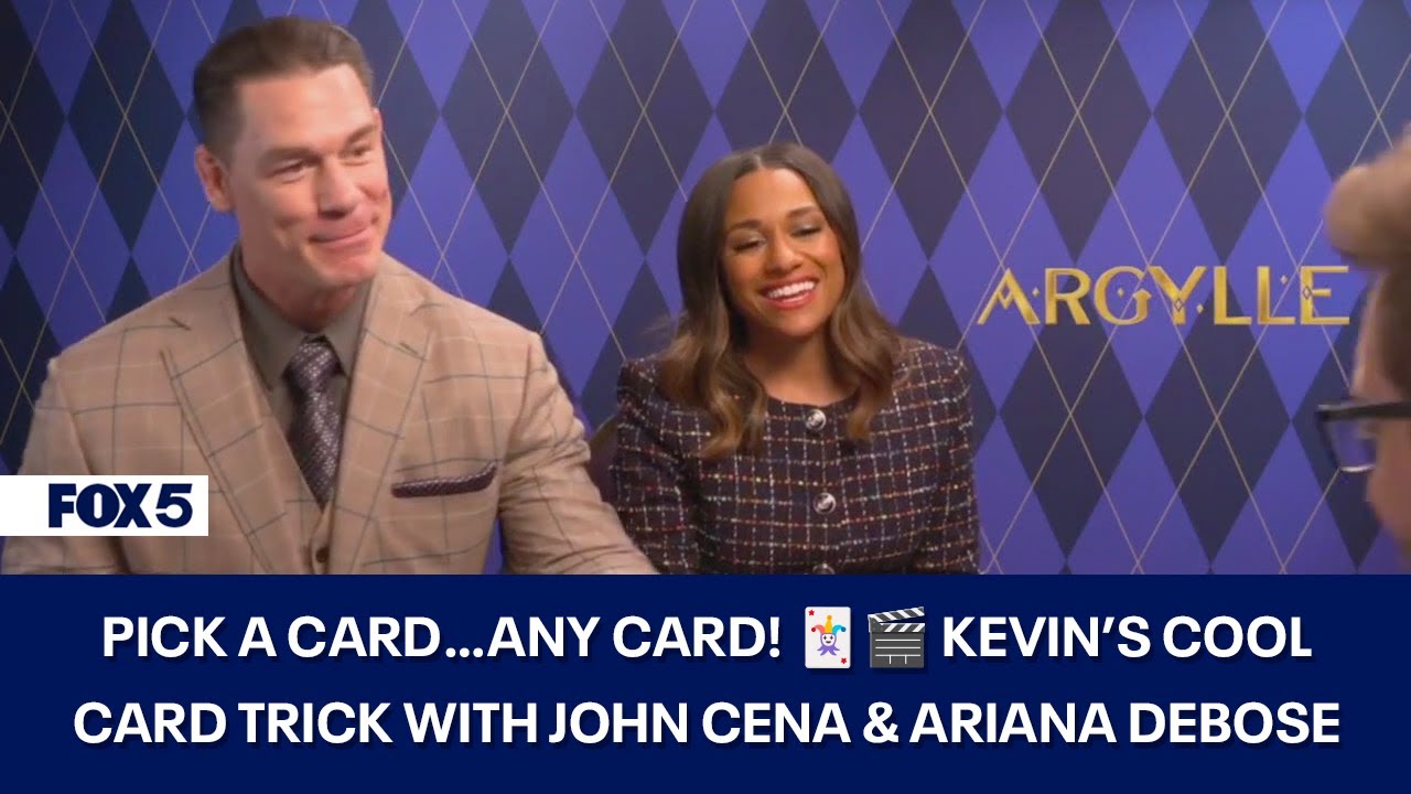 Kevin McCarthy shows Argylle stars John Cena and Ariana DeBose a cool card trick!