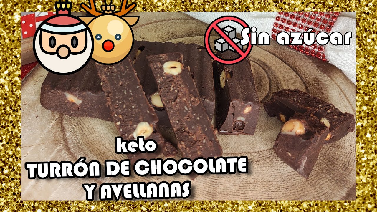 🎄TURRON KETO de Chocolate con Avellanas | SIN AZÚCAR | Casero | Fácil y Rápido
