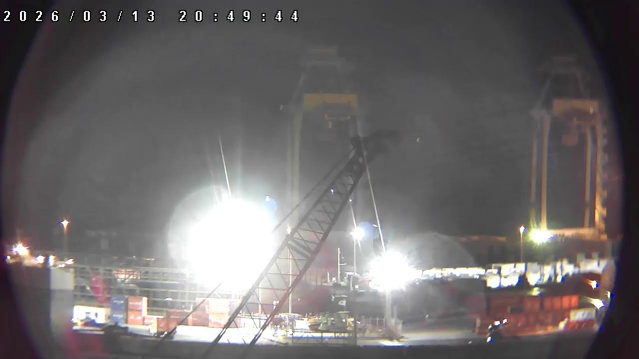 🟤🛳️🚚 #はたらく港  那覇新港   LIVE コンテナ OKINAWA  NAHA PORT  コンテナ船 ガントリークレーン