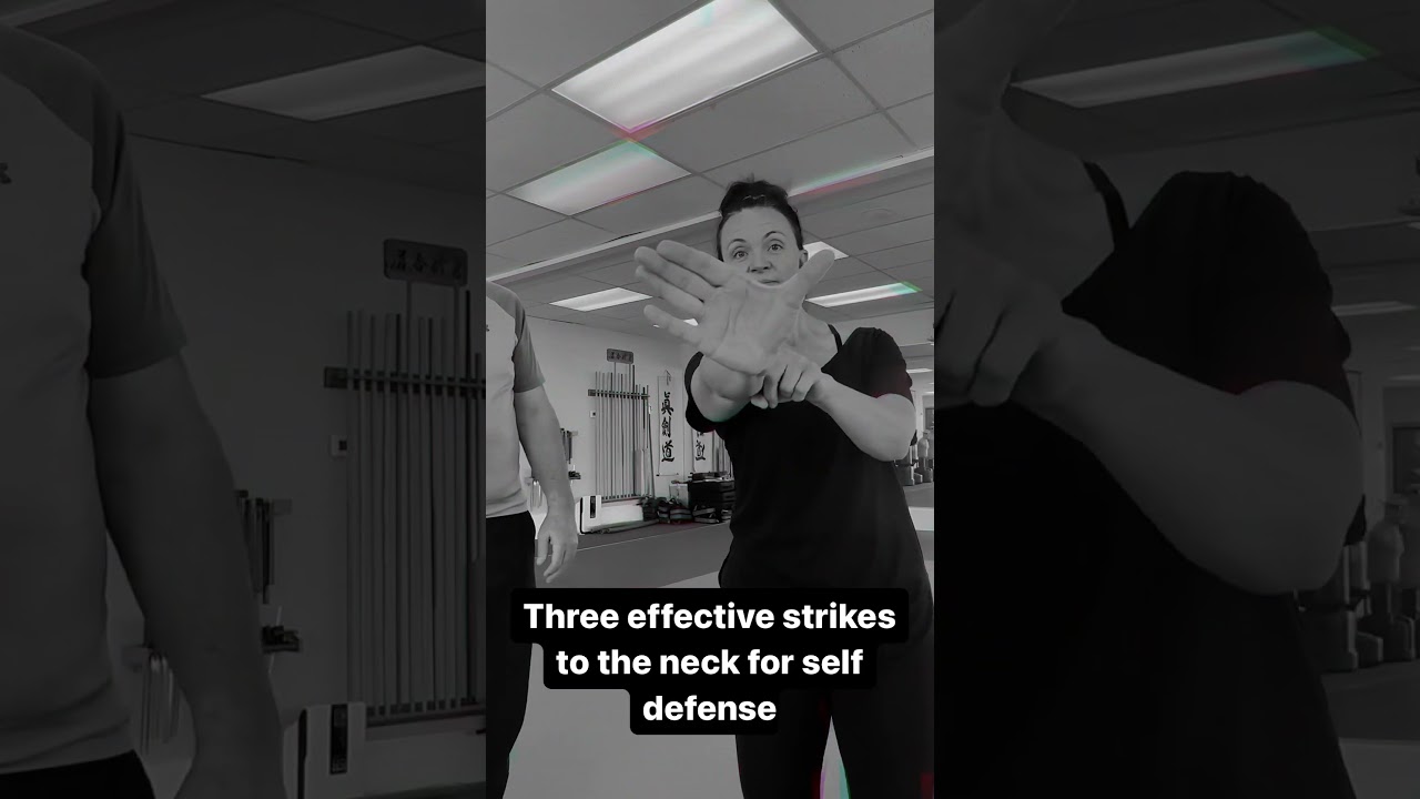 Three neck strikes for women&rsquo;s self defense #throatstrike #selfdefense #womensselfdefense