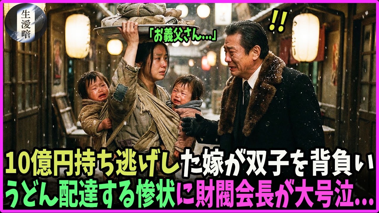 【感動する話】10億円を奪って逃げたはずの嫁が、雪の中で双子を背負い配達していた…。その凄惨な姿に財閥会長が号泣した衝撃の理由