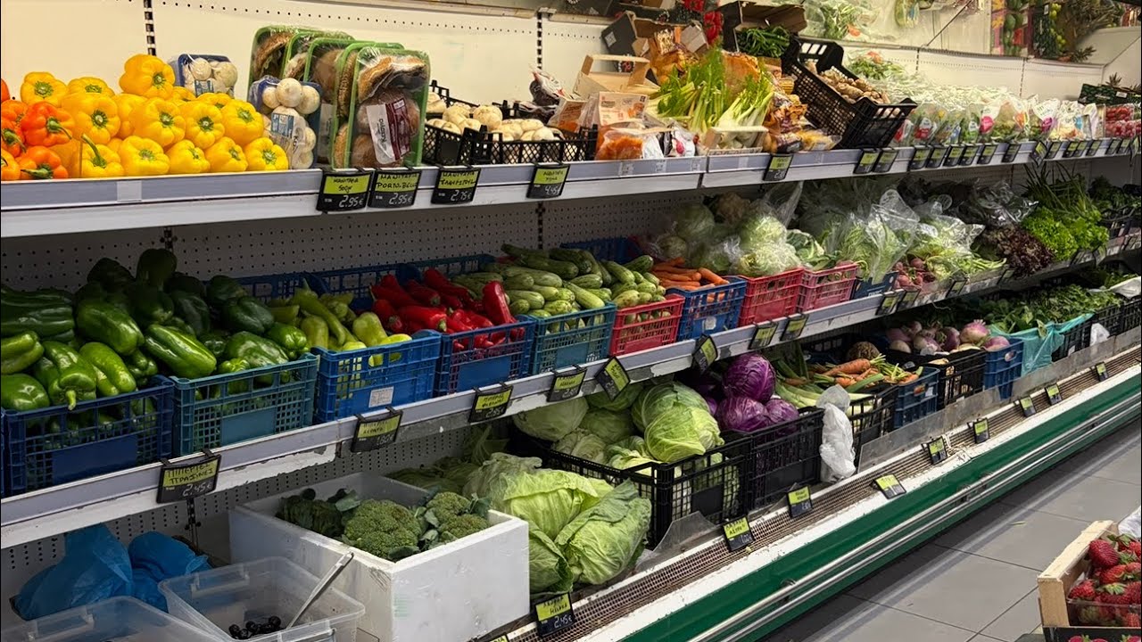 Grocery shopping in Rhodes, Greece 