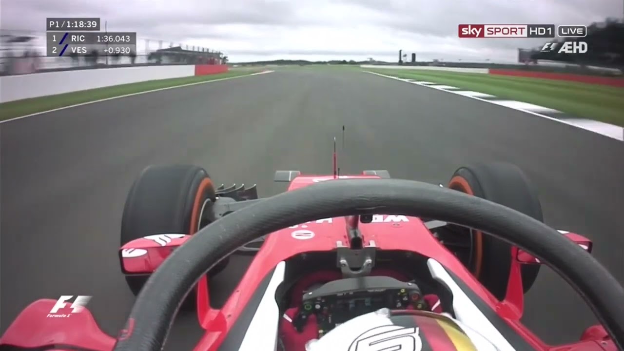 F1 2016 Britain FP1 Vettel Tests Halo