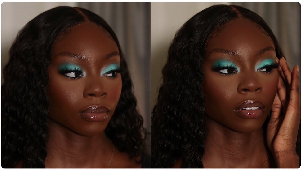 Aqua Blue Eyeshadow | Dark Skin Makeup