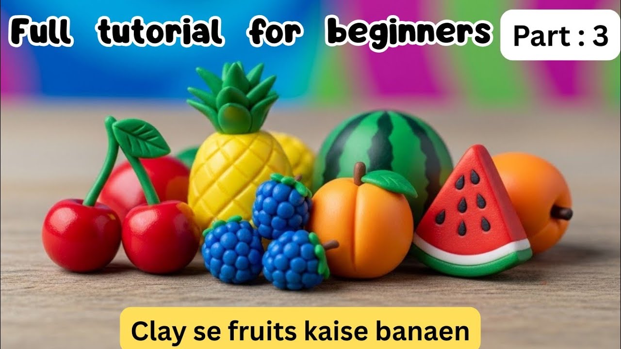 Polymer clay fruits🤩 | How to make fruits with clay | How to make miniature fruits with clay #fruit