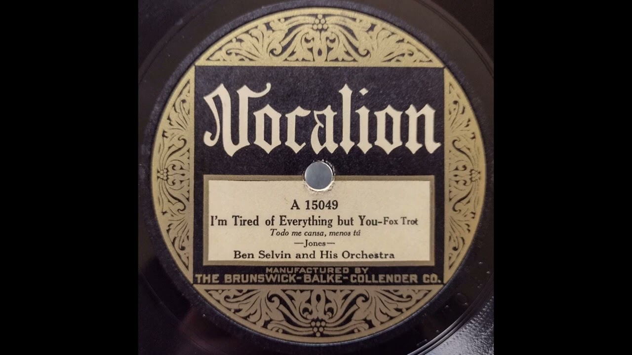 I'm Tired of Everything But You - Ben Selvin and His Orchestra