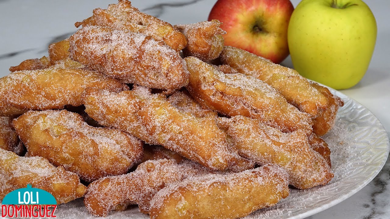 CON UN HUEVO Y  UNA MANZANA, UN POSTRE TIERNO Y DELICIOSO,  Dulces fritos de carnaval muy fáciles.