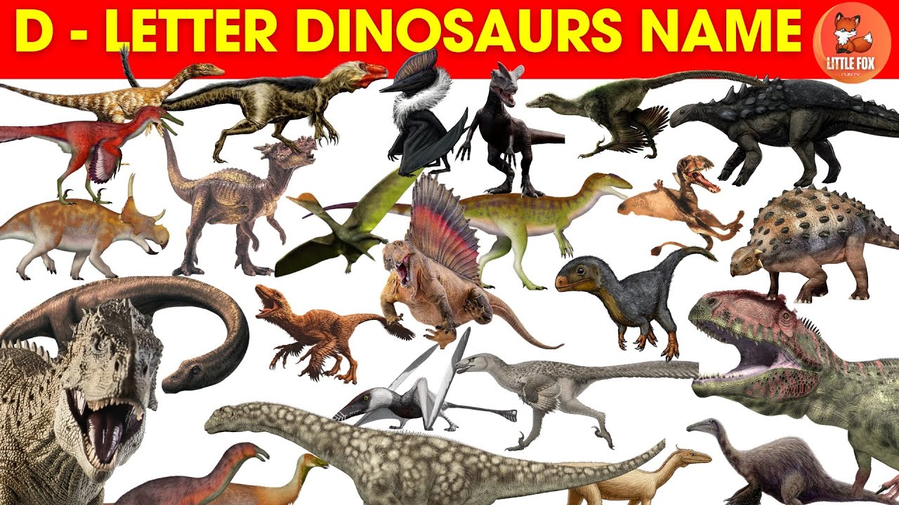 Dinosaurs for Kids| Learn 57 Dinosaur Names Starting with D-Letter #dinosaur #dinosaurs #kids