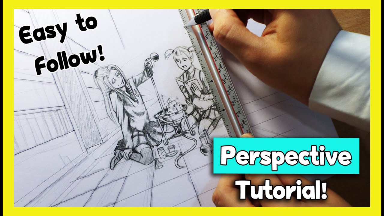 EASY PERSPECTIVE tutorial | How to Draw Backgrounds step by step | one point perspective