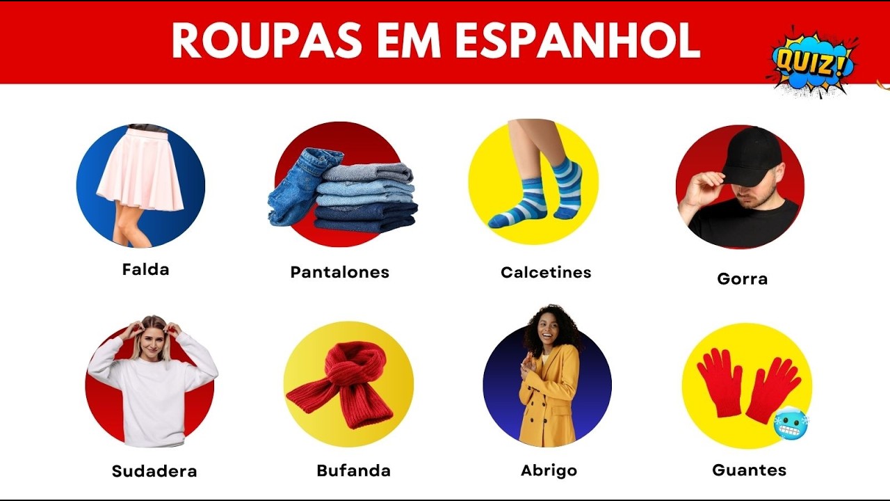 👕🔥 Você consegue acertar este QUIZ DE ROUPAS em Espanhol?