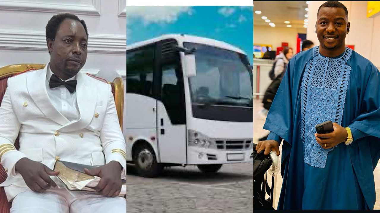 AGBALA GABRIEL IN TEARS AS PASTOR TAIWO OJO SURPRISES HIM WITH A LUXURIOUS COASTER BUS FOR HIS MINIS