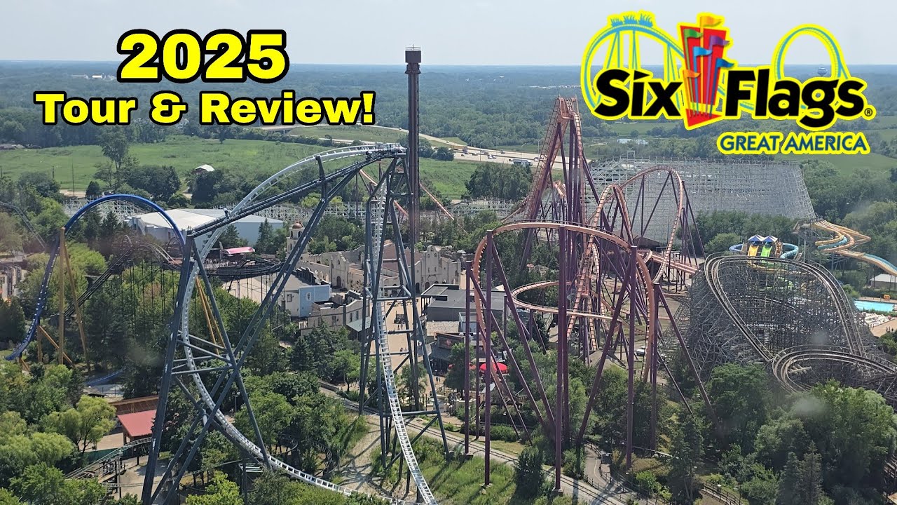 Six Flags Great America 2025 Full Park Tour & Review!