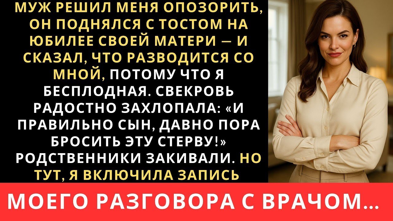 Муж решил меня опозорить, поднялся с тостом на юбилее своей матери и сказал, что разводится со мной