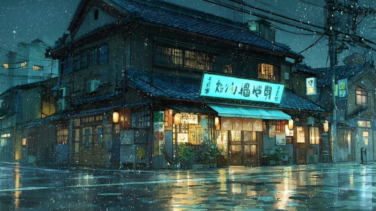 Japan Rain Lofi 🌙 Quiet Night Street Ambience for Deep Sleep