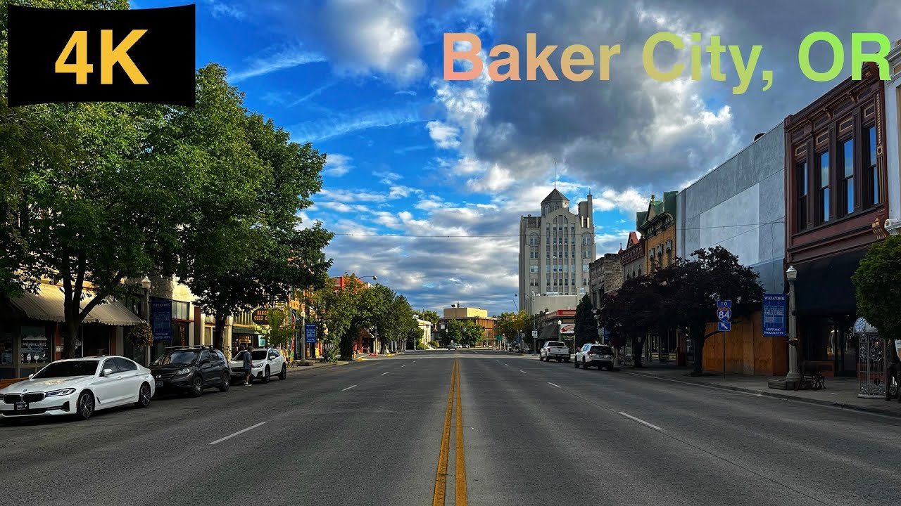 Downtown Baker City, OR Driving Tour in Fall 2023.