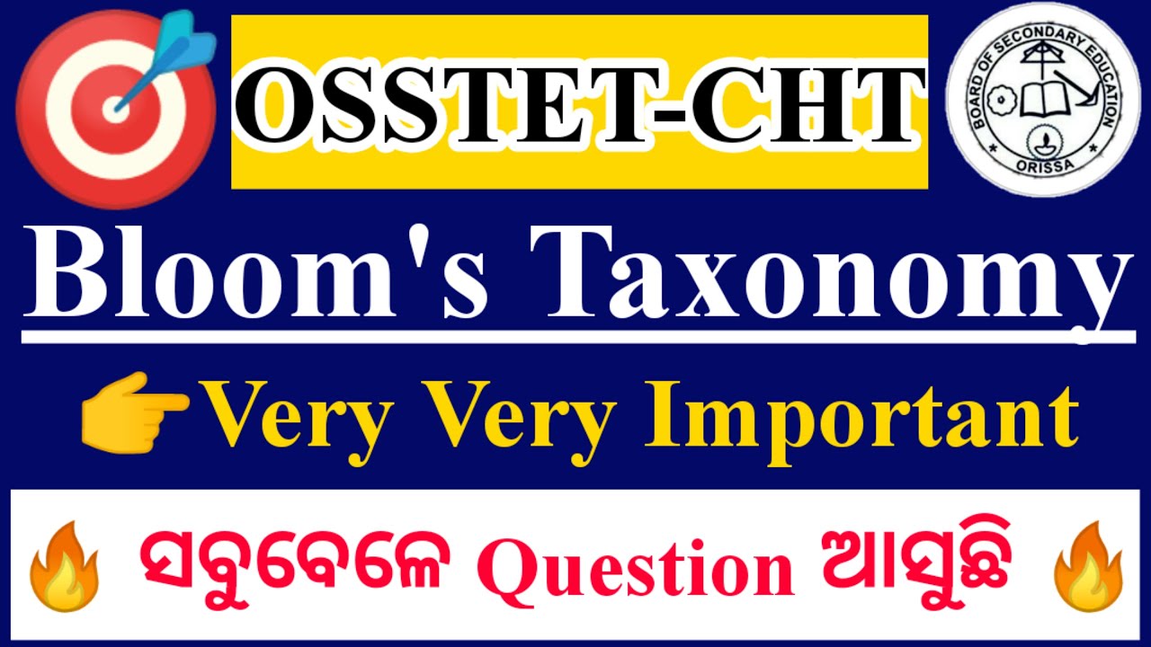 Bloom's Taxonomy||osstet and contract teacher||Osstet exam bseodisha 2021||pedagogy