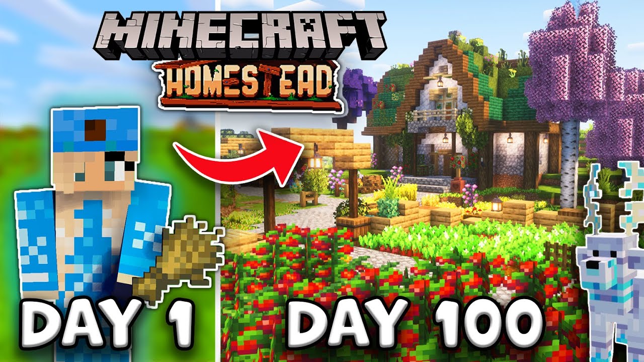I Survived 100 days in Minecraft's COZIEST Modpack | HOMESTEAD