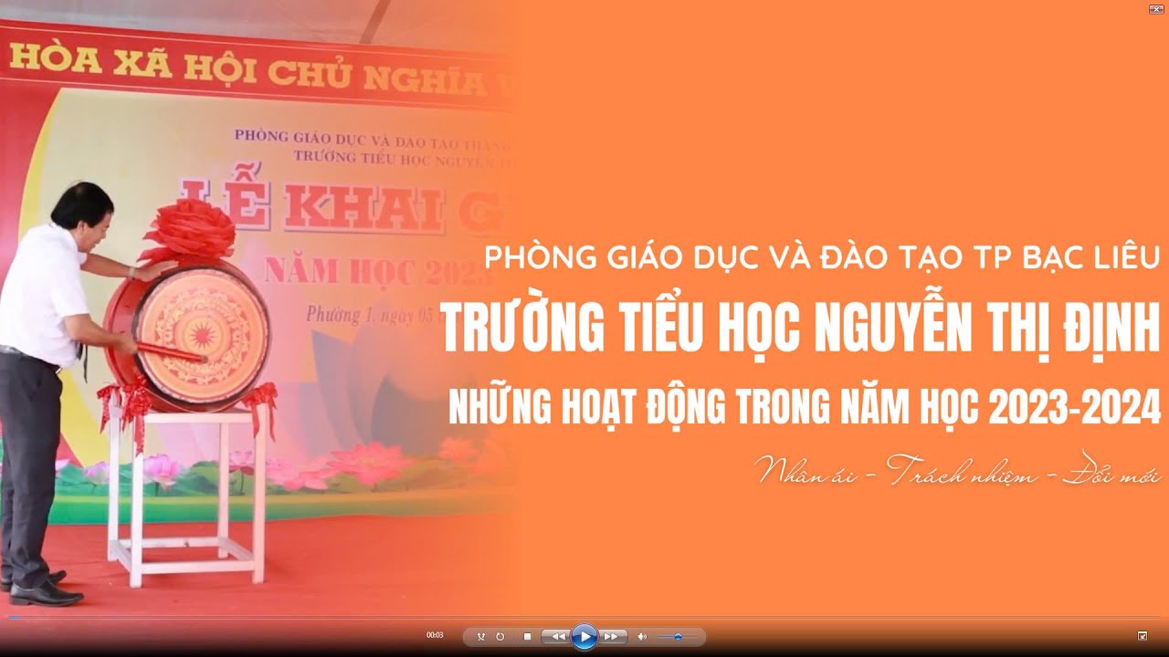 Trường Tiểu học Nguyễn Thị Định (Thành phố Bạc Liêu) năm học 2023-2024