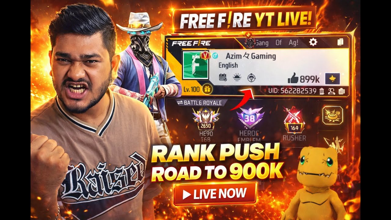 New Grandmaster Top 1 Push V Badge Lobby ❤ FF LIVE ✌ Free Fire LIVE! #ff #freefire #azimgaming