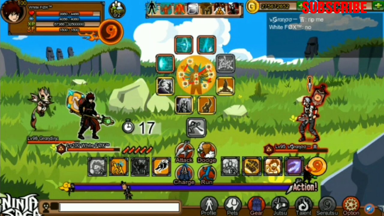 Video PvP Ninja Saga #2 White Fox Quick vs Low Level under Lv 100 Bonus Vs Lv 100 in last match