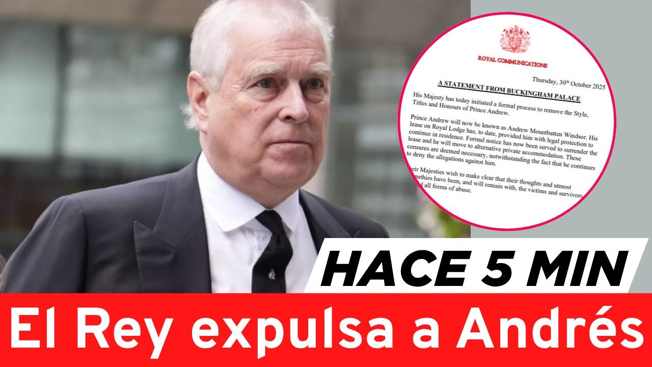 El rey Carlos expulsa a Andr&eacute;s del palacio y lo borra de la realeza