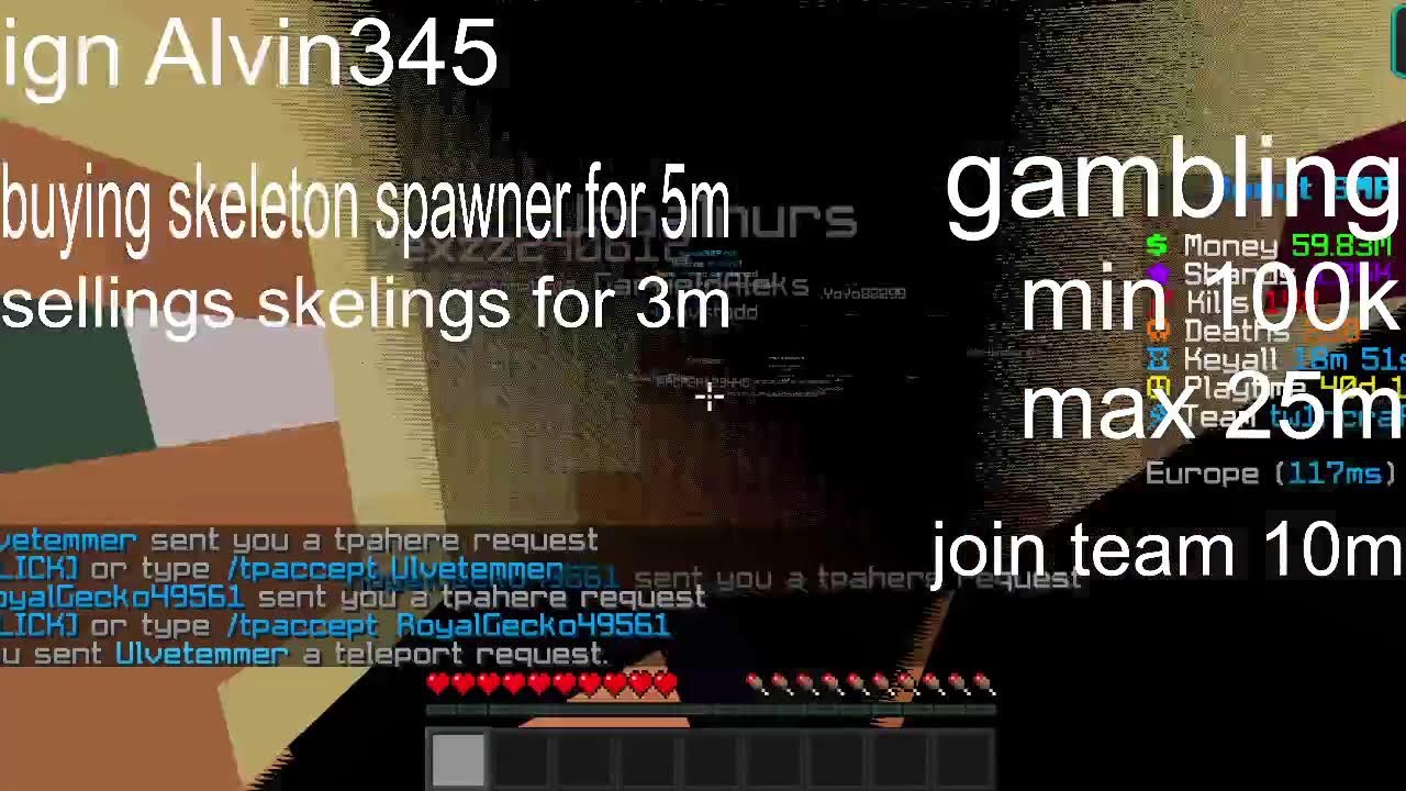 rating bases 5m per gambling 45m lotdrop ign Alvin345 donutsmp