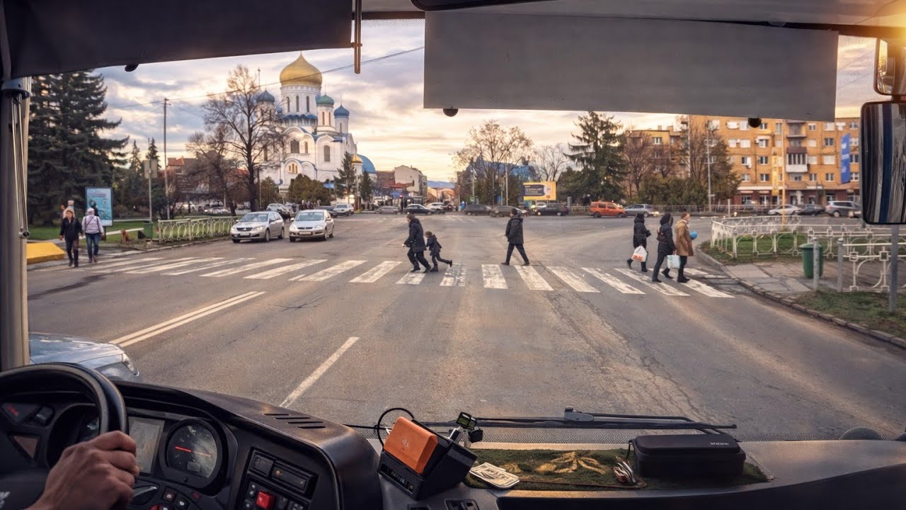 BUS DRIVE IN UKRAINE (ELECTRON BUS)
