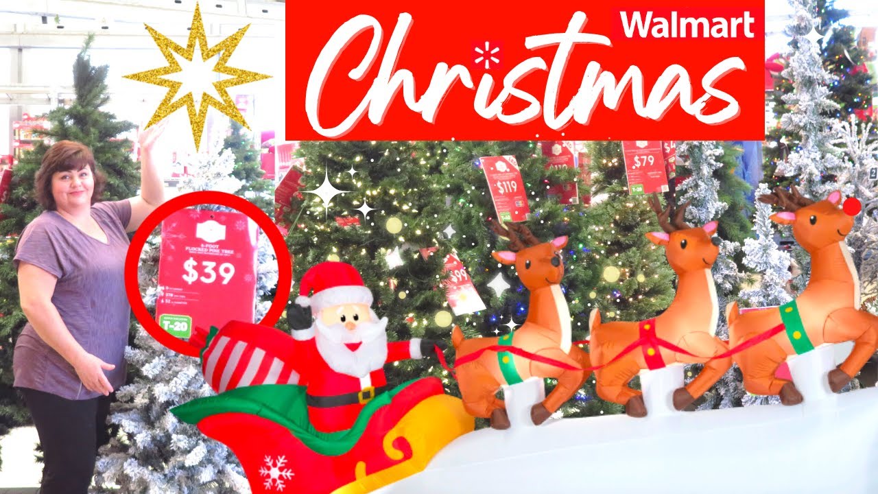 WALMART CHRISTMAS SHOP WITH ME | LOW PRICED CHRISTMAS TREES & INFLATABLES