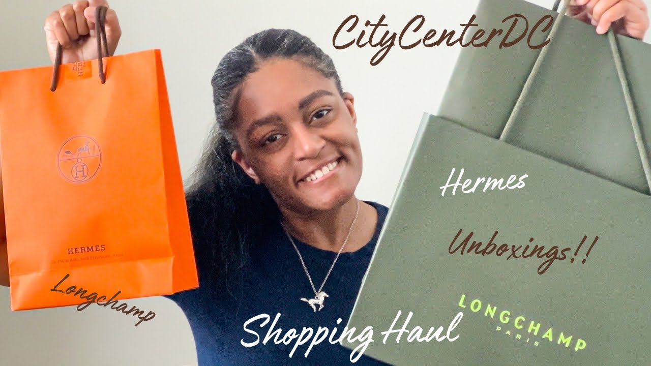 CityCenterDC Shopping Haul | Unboxing | Longchamp | Hermes | Céline + Me
